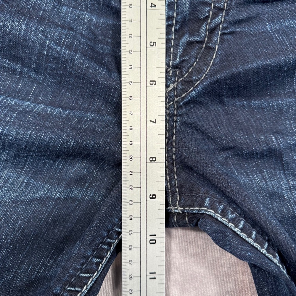 Silver Jeans Co Suki Mid Slim Bootcut Dark Wash Embroidered Studded W32 L33 - Picture 9 of 11